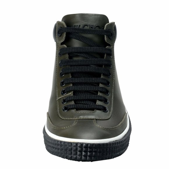 Jimmy Choo Varley Leather Forest Green Sneakers - Picture 5 of 8